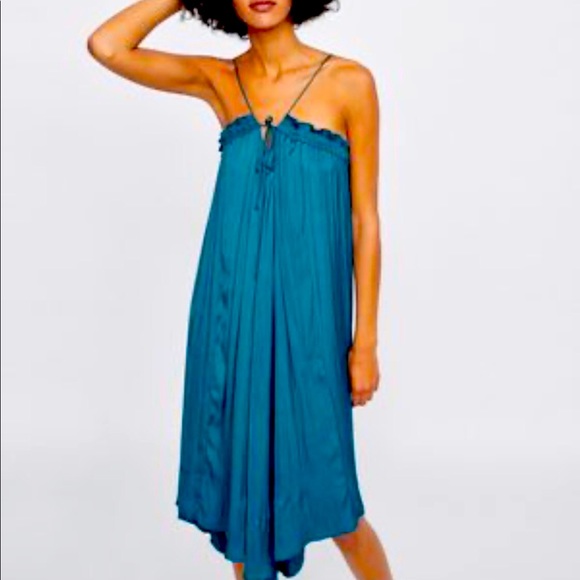 New with tags - Zara strappy dress (satin) - Picture 1 of 7